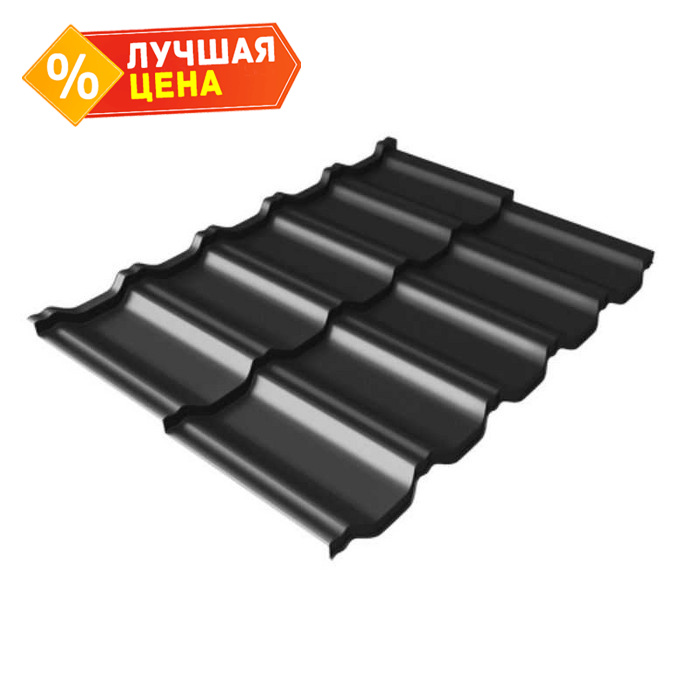 Металлочерепица Grand Line Kvinta Uno (Квинта Уно) 0,5 PurLite Мatt RAL 9005 Черный