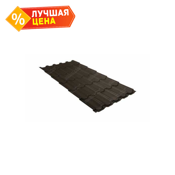 Металлочерепица Grand Line Kvinta plus (Квинта Плюс) 0,5 Atlas RR 32 Темно-коричневый