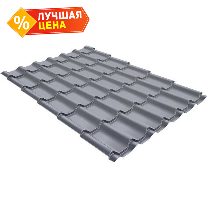 Металлочерепица Grand Line Classic (Классик) 0,5 GreenCoat Pural Matt BT RAL 9006 Бело-алюминиевый