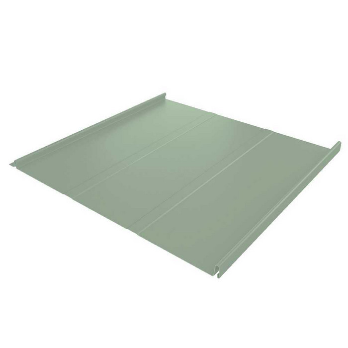 Фальцевая кровля Фальц двойной стоячий Grand Line 0,45 Полиэстер RAL 6019 Бело-Зеленый - фото №1